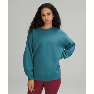 Lululemon Perfectly Oversized Crew Women 10 Capture Blue Cotton Terry no tag